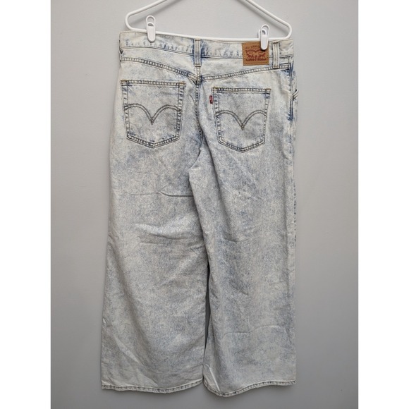 D1 Levis 94 Baggy Wide Leg Jeans Womens 31x31 Blue Mid Rise Relaxed Denim - Picture 2 of 5